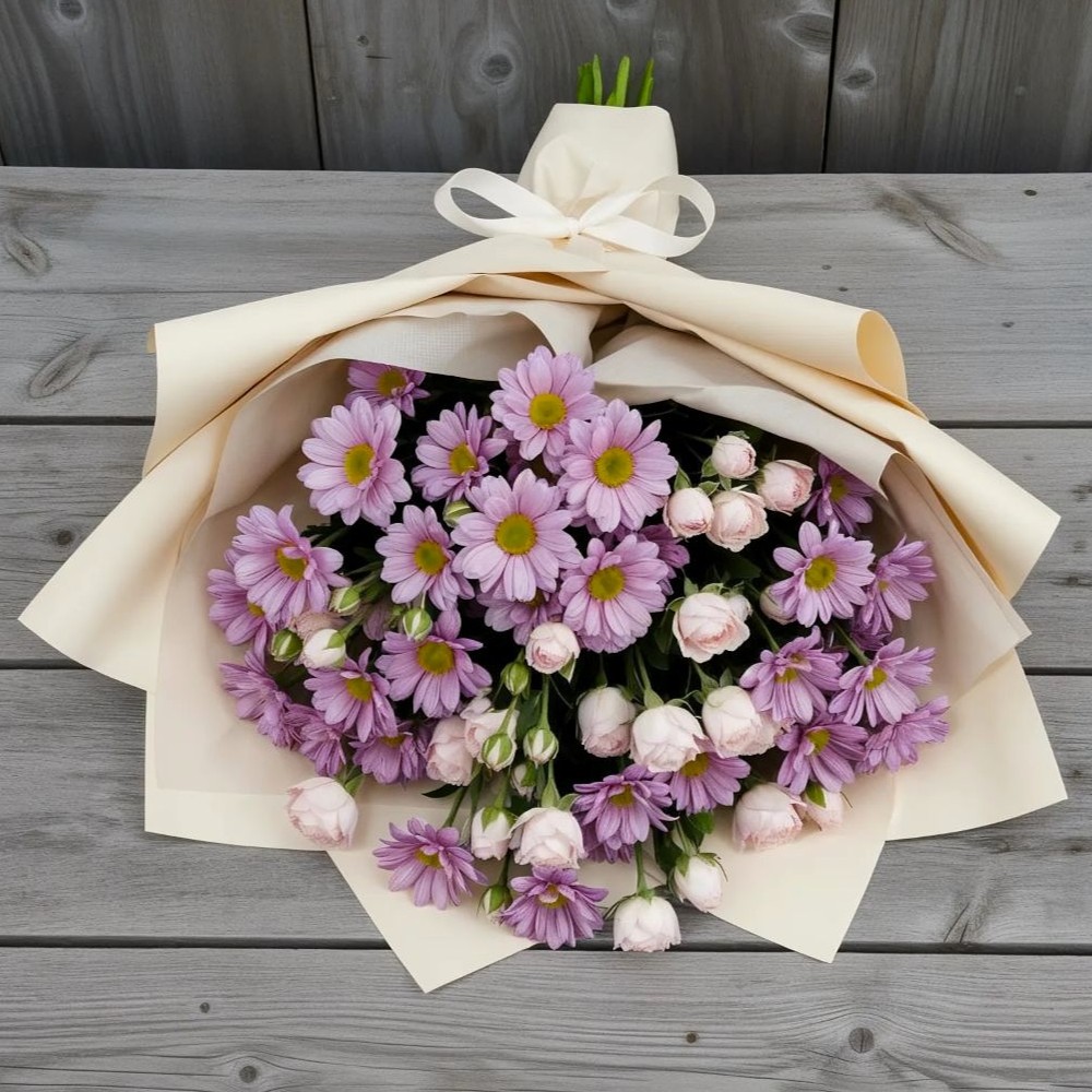 Букет цветов из: Розы и Хризантемы в Новочернореченский