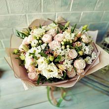 Букет цветов из:  Альстромерии, Розы и Хризантемы #REPLACE_PRED# Новочернореченский