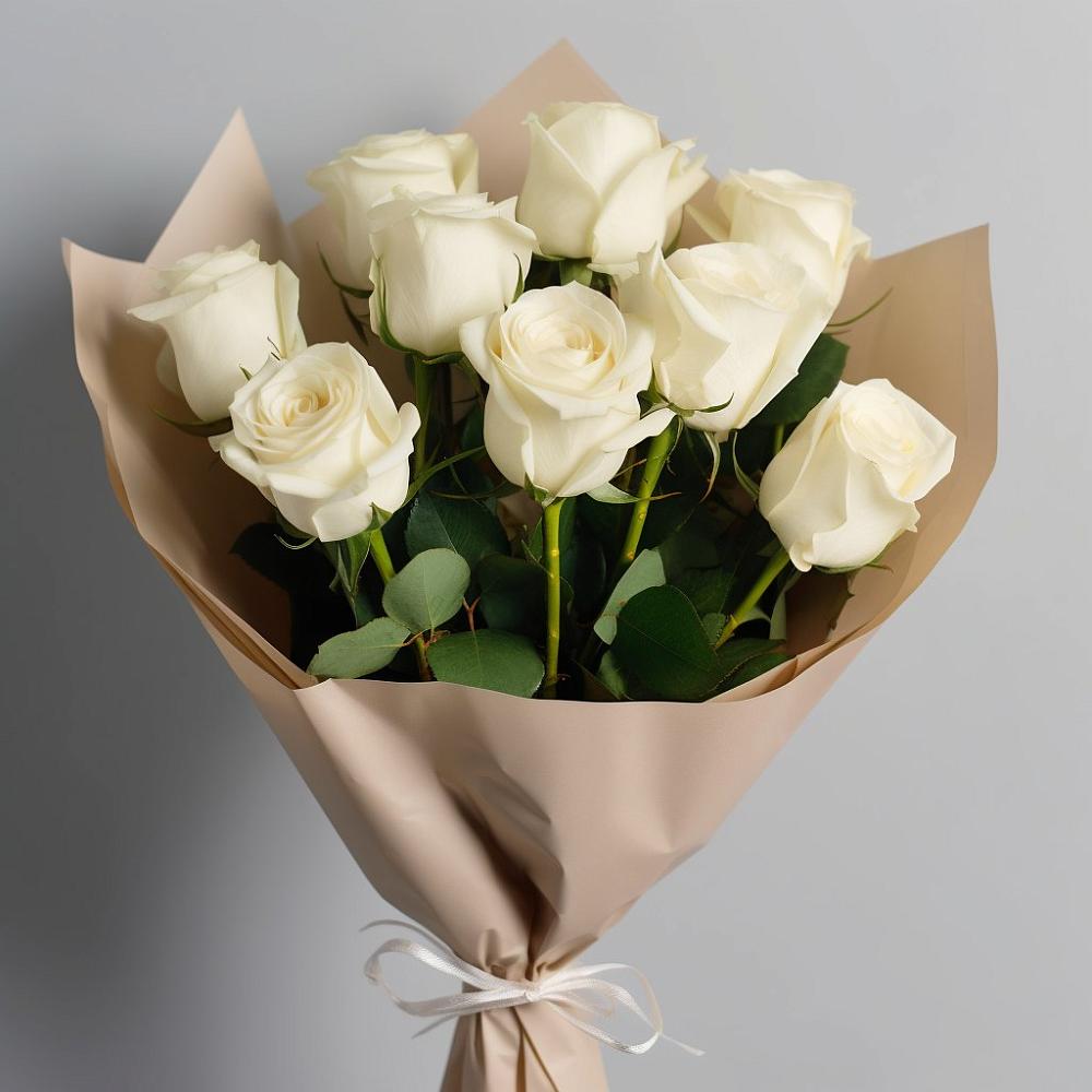 Букет 9 Белых роз Эдлесс Лав в Новочернореченский