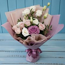 Букет цветов из:  Розы и Лизиантусы в Новочернореченский