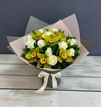 Букет цветов из:  Орхидеи и Розы в Новочернореченский