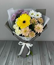 Букет цветов из:  Розы, Герберы и Хризантемы в Новочернореченский
