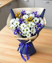 Букет цветов из:  Розы, Ирисы и Хризантемы в Новочернореченский