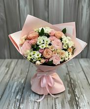 Букет цветов из:  Гвоздики, Розы и Хризантемы в Новочернореченский