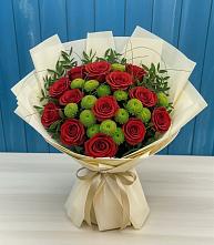 Букет цветов из:  Розы и Хризантемы #REPLACE_PRED# Новочернореченский